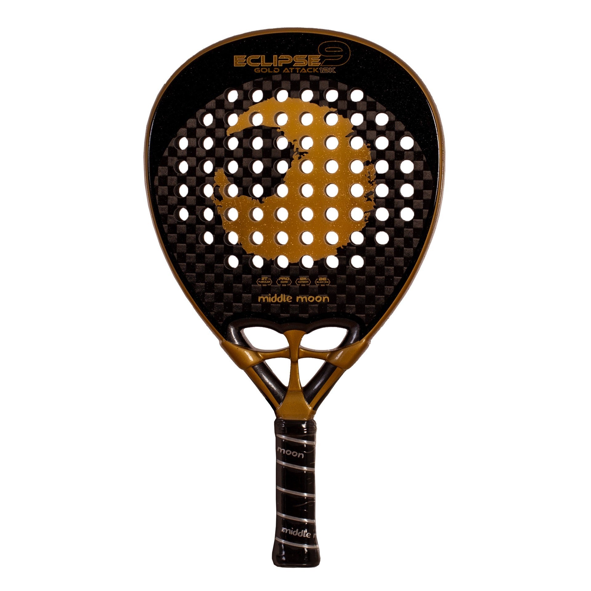 RAQUETE DE PADEL MIDDLE MOON ECLIPSE 9 GOLD ATTACK 12K