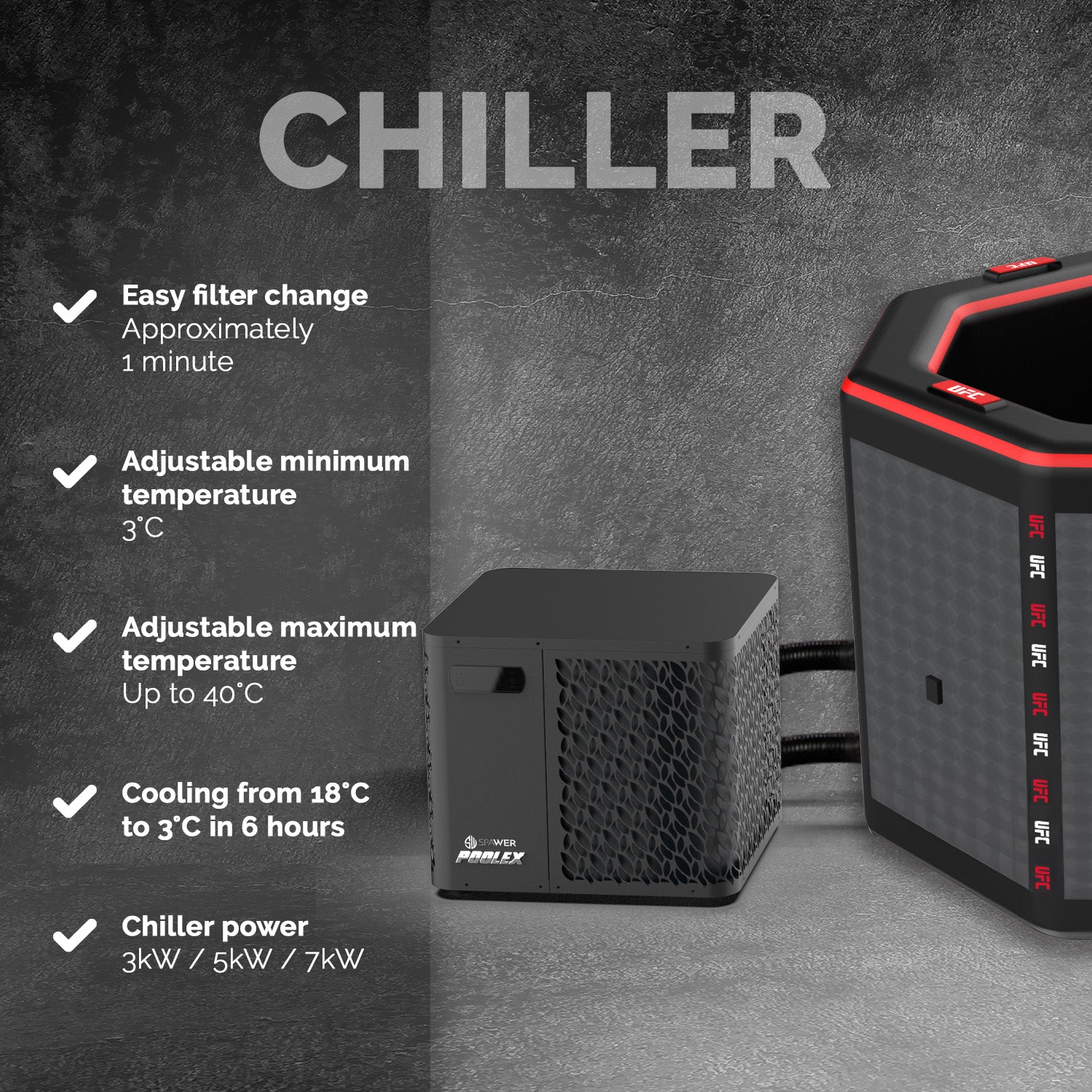 Kit de refrigeración Netspa UFC Octagon IceBath 3-40°C Nuevo en Wellness - 3kw