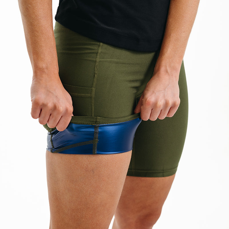 RDX W1 Women Sweat Shorts#color_army-green