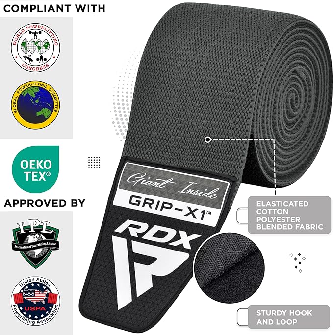 RDX K1 Branco Envoltórios do Joelho Algodão IPL & USPA Aprovado - RDX c54fe04275