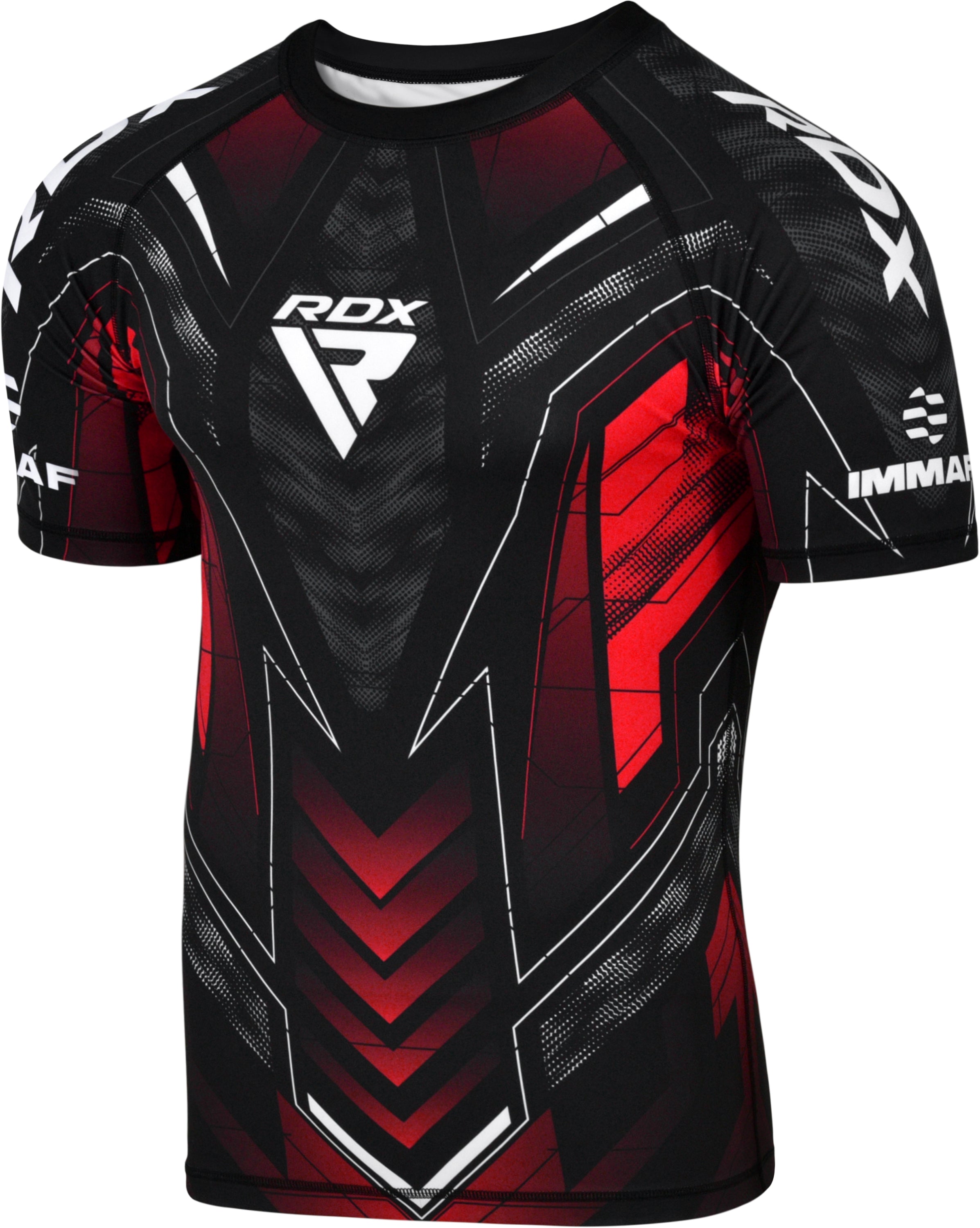 Camisa de compressão de manga curta vermelha aprovada pelo IMMAF da RDX - RDX 8e32245d6c