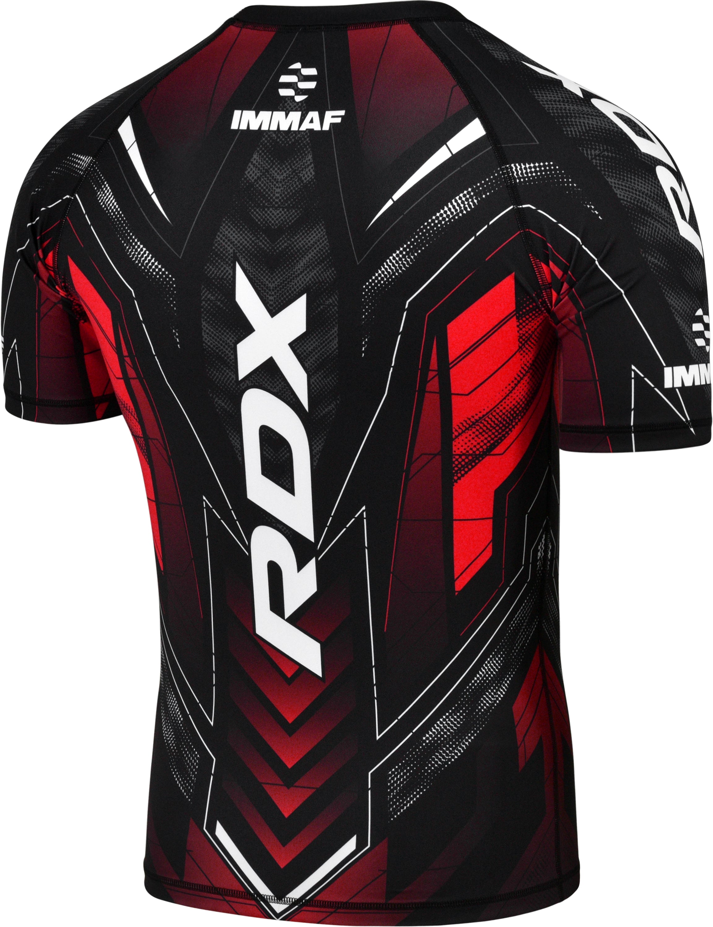 Camisa de compressão de manga curta vermelha aprovada pelo IMMAF da RDX - RDX 85f48fa989