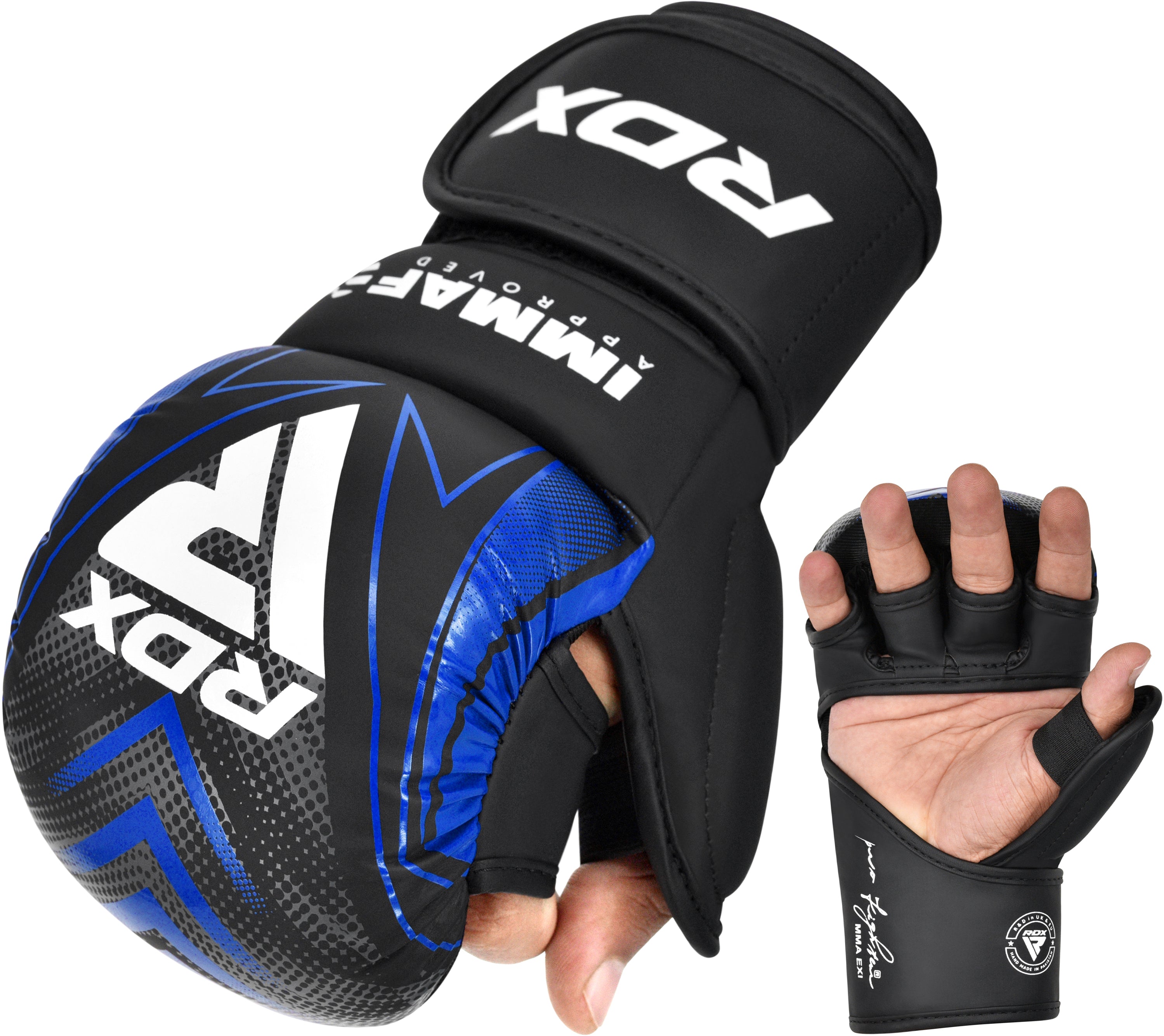 RDX aprovadas pela IMMAF Luvas de luta de atirador Azul - RDX 675f56d585