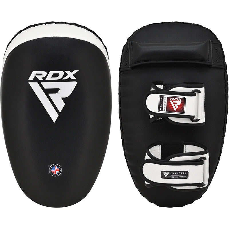 RDX T3 Orbit Escudo Muay Thai Branco preto Couro vegano - RDX 5147ea605f
