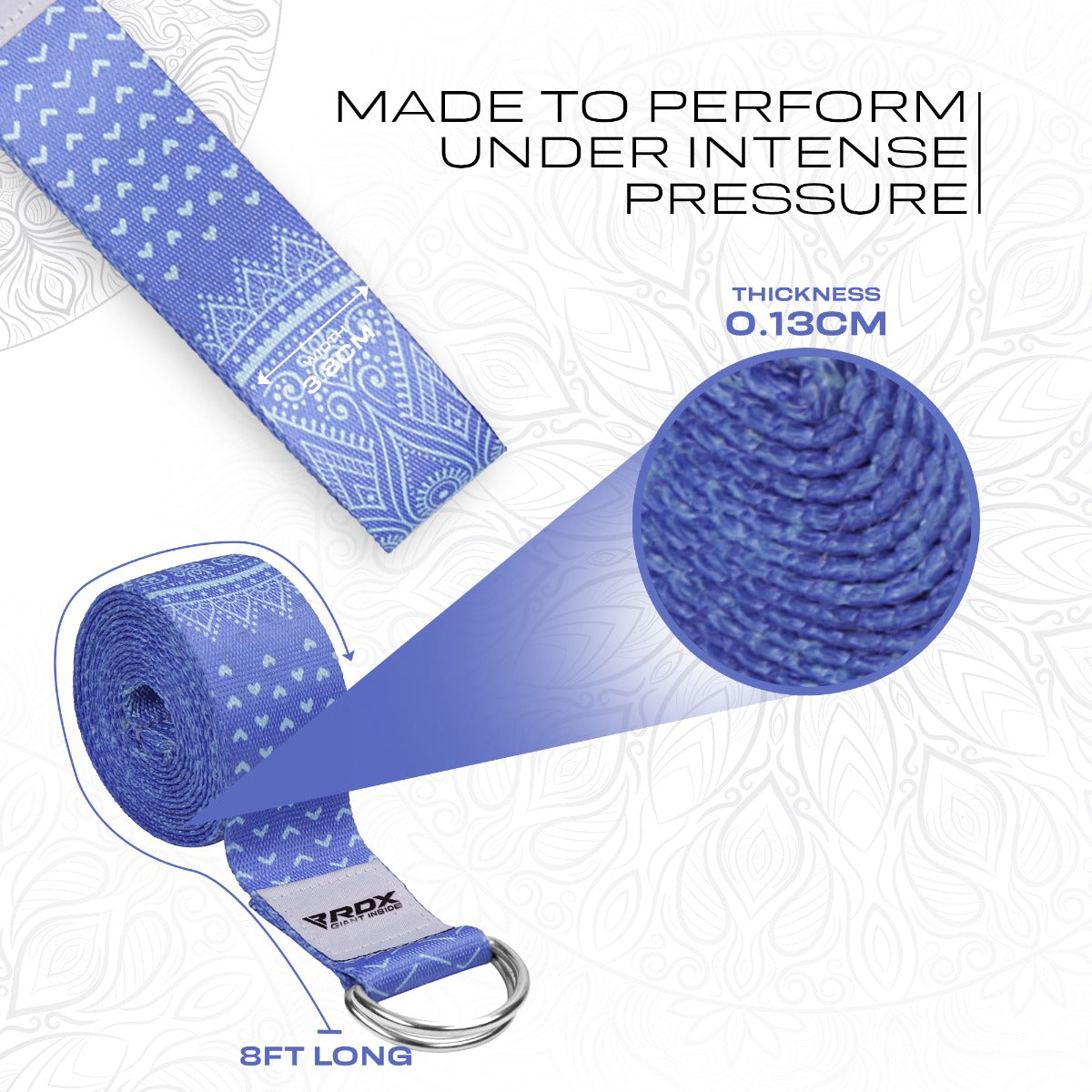 RDX F14 Sangle De Yoga Antidérapante En Coton Avec Boucle En D En Acier Inoxydable