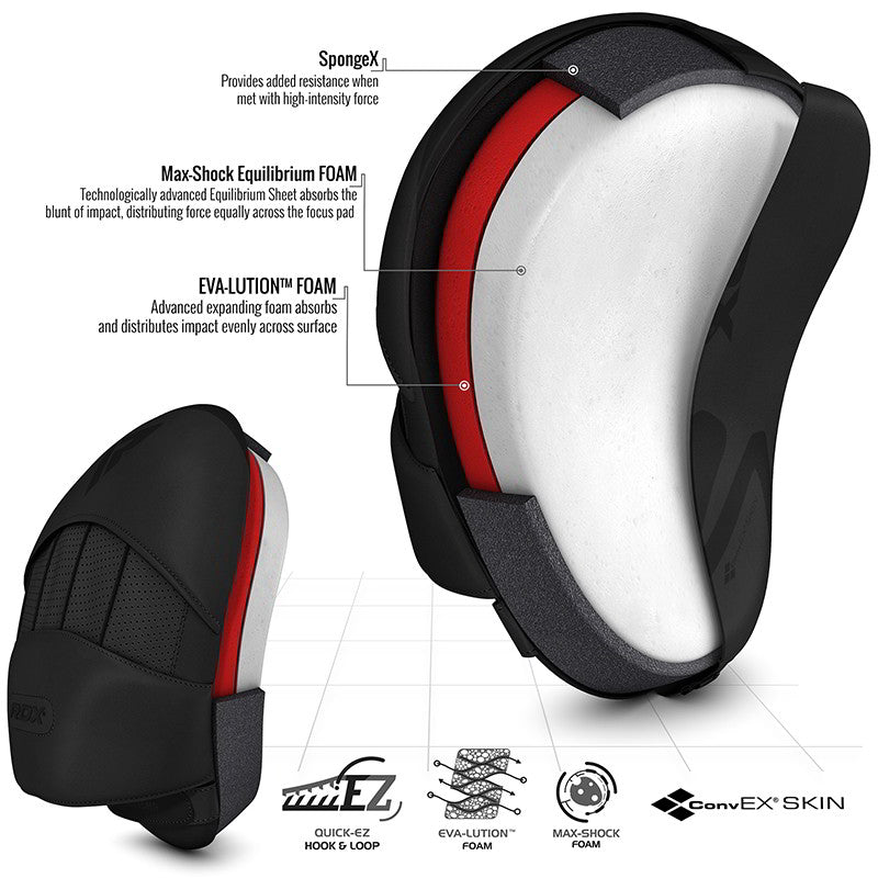 RDX J12 Criancas Almofadas de Boxe Preto Couro vegano - RDX ed98c53766