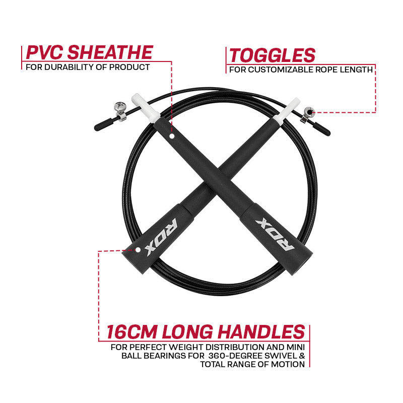 RDX C8 Adjustable Skipping Rope#color_black