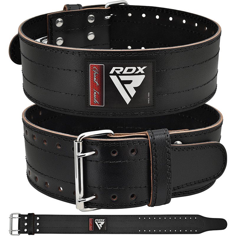 RDX RD1 4� Powerlifting Leather Gym Belt#color_black
