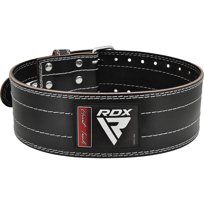 RDX RD1 4� Powerlifting Leather Gym Belt#color_white