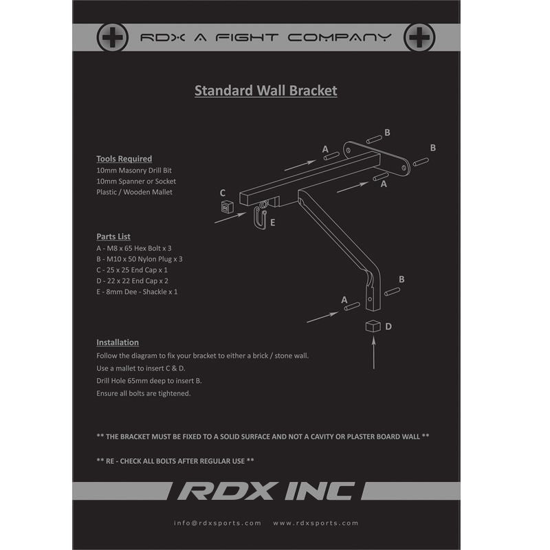 RDX X1 Saco de Boxe Aço Suporte de Parede Preto - RDX 7bce31c663