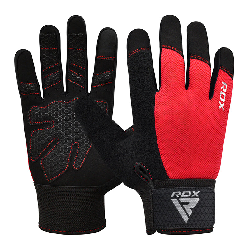 RDX W1F Full Finger Gym Workout Gloves#color_red