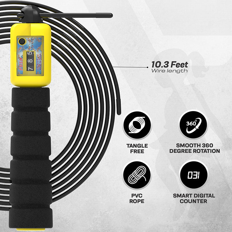RDX FP Kids Adjustable Skipping Rope with Counter#color_black
