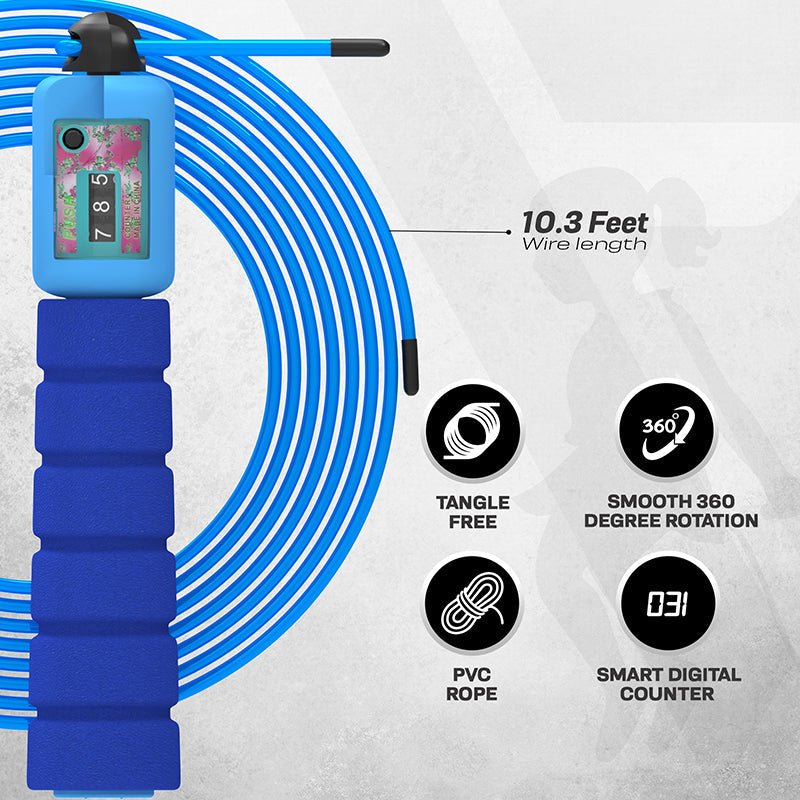 RDX FP Kids Adjustable Skipping Rope with Counter#color_blue