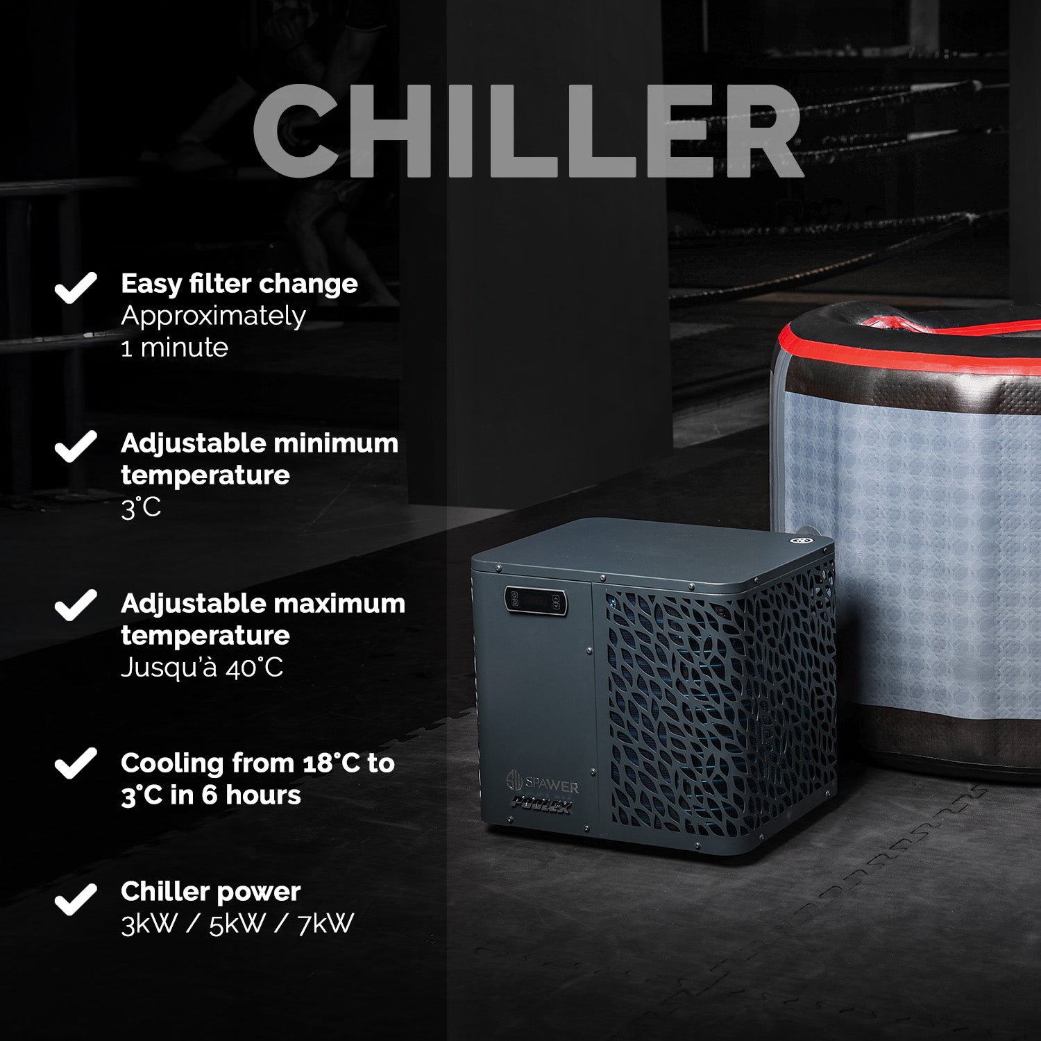 Kit Refrigerador Netspa UFC IceBath Duo 3-40°C Nuevo en Wellness -7kw