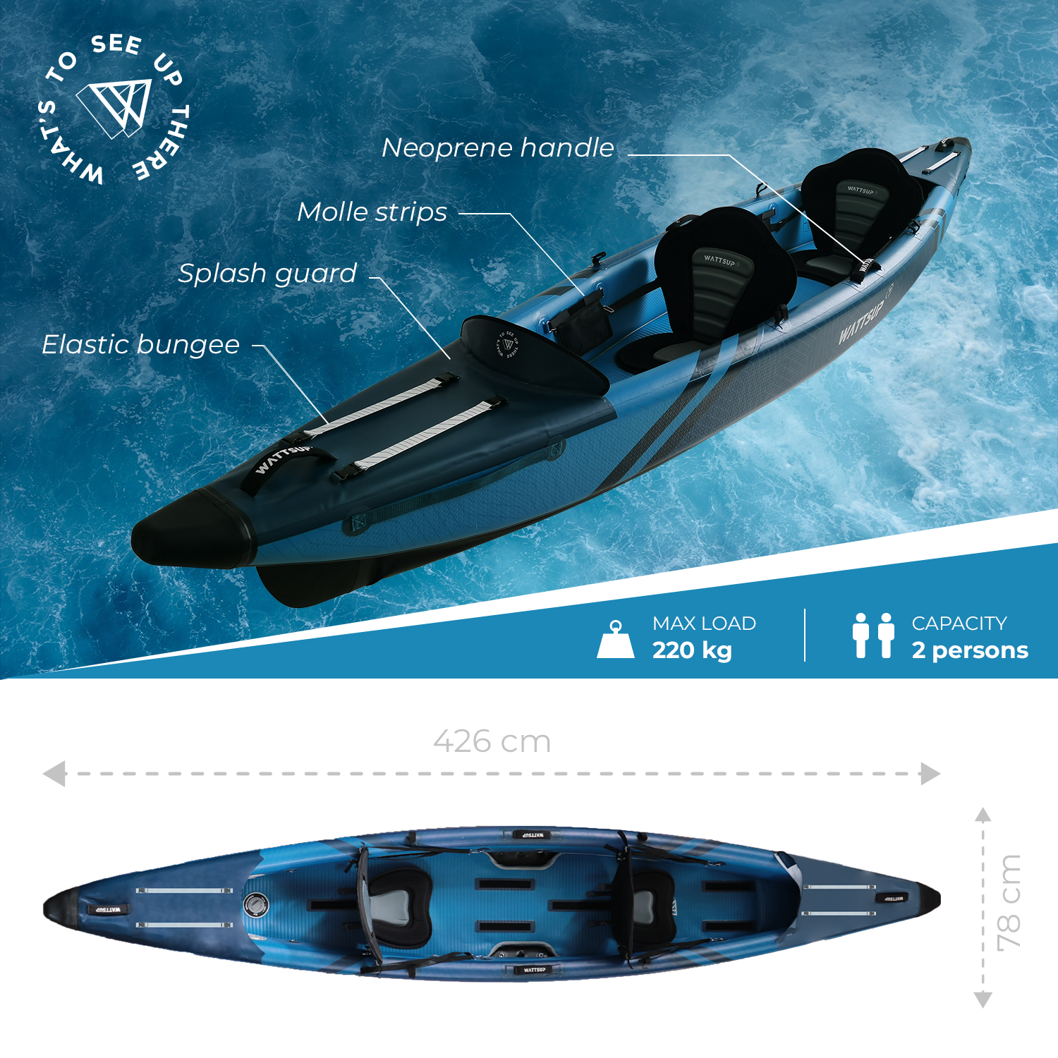 Kayak hinchable WattSUP Torpedo 2P