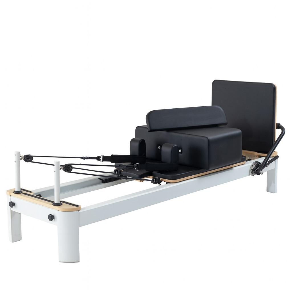 White Aluminum Pilates Reformer
