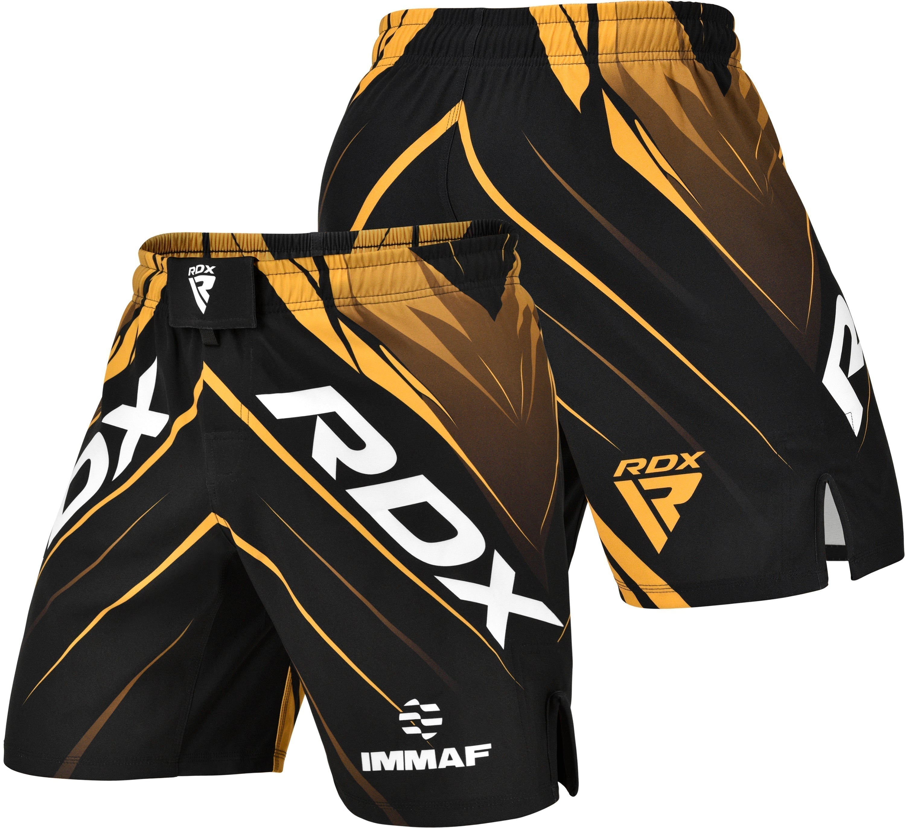 Calções de treino e combate de MMA RDX aprovados pela IMMAF GOLDEN