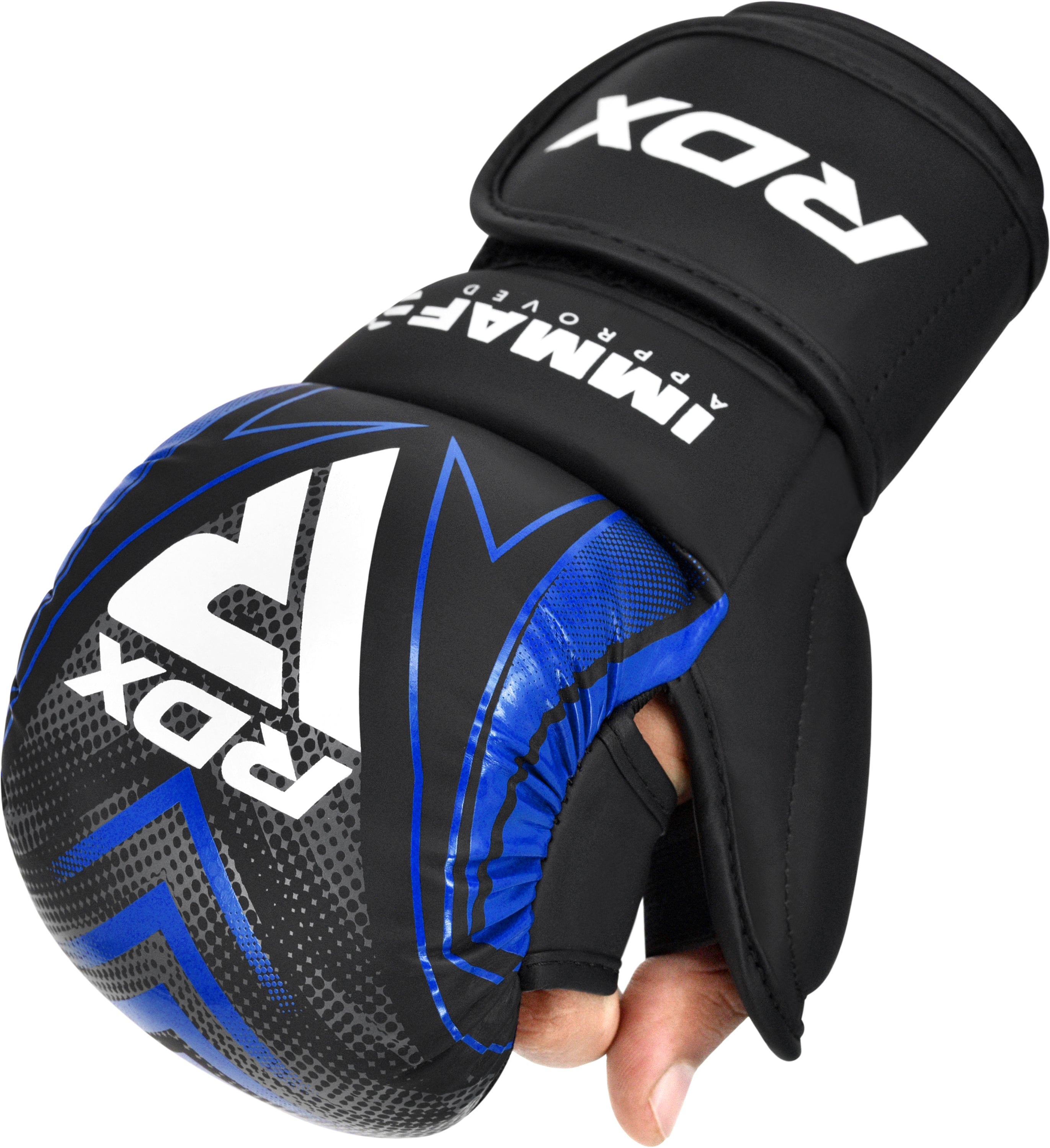 RDX aprovadas pela IMMAF Luvas de luta de atirador Azul - RDX 16bc048ddc
