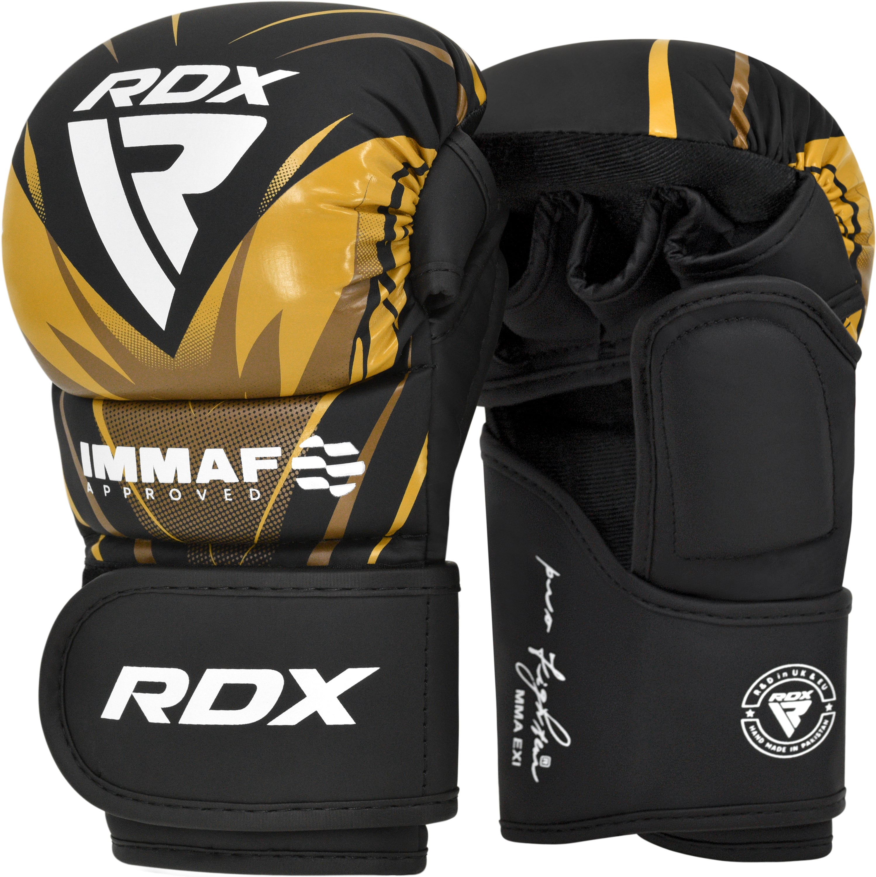 Luvas de grappling RDX IMMAF aprovadas para tiro GOLDEN