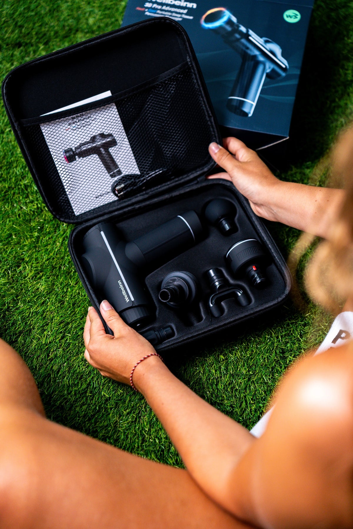 Pistola de Massagem Wellbeinn BE IN 02 | 3D Pro com Terapia de Frio e Calor