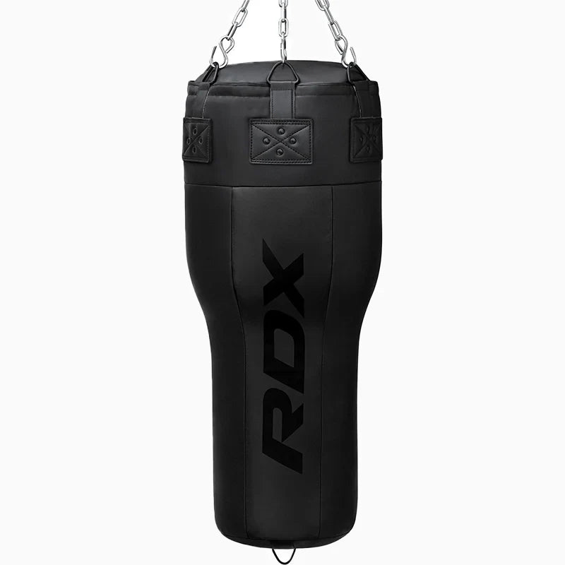 Saco de boxe angular RDX 3 em 1, totalmente preto, com conjunto de luvas