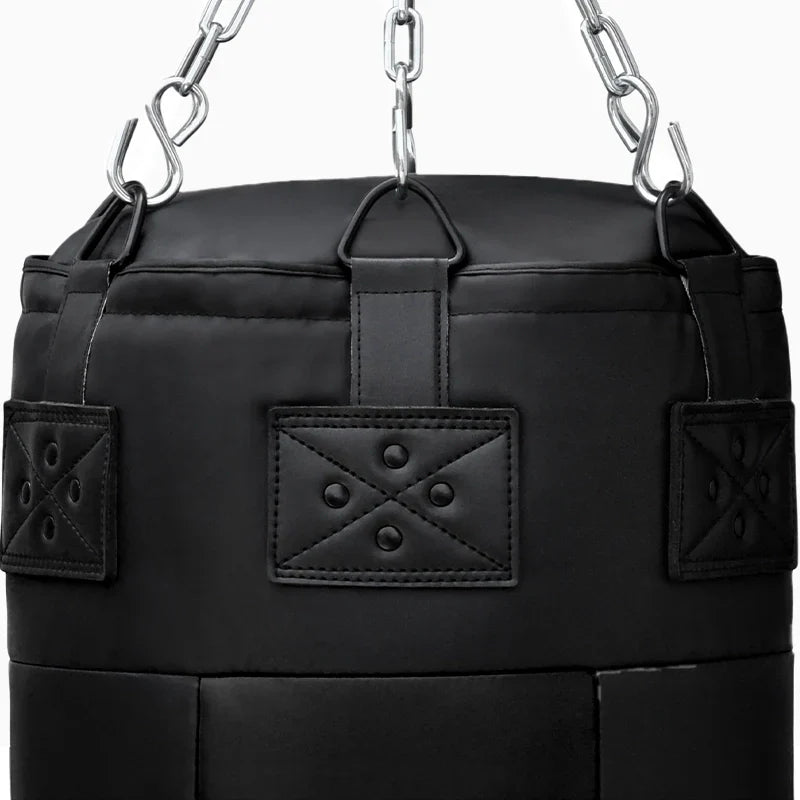 Saco de boxe angular RDX 3 em 1, totalmente preto, com conjunto de luvas