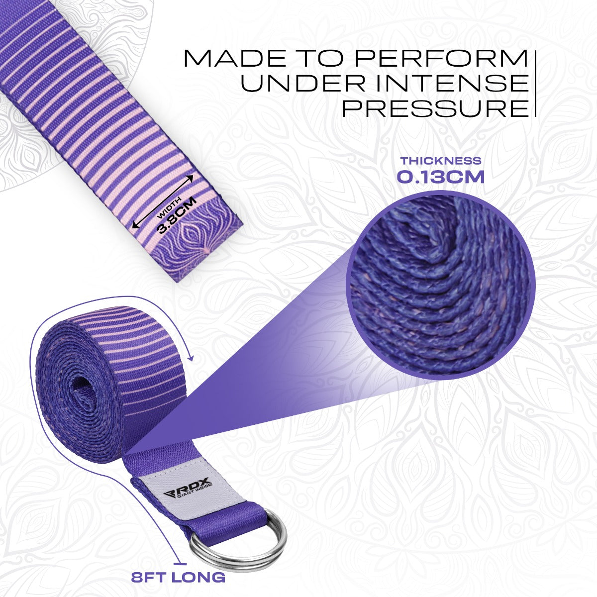 RDX F12 Sangle De Yoga AntidÃƒÂ©rapante En Coton Avec Boucle En D En Acier Inoxydable
