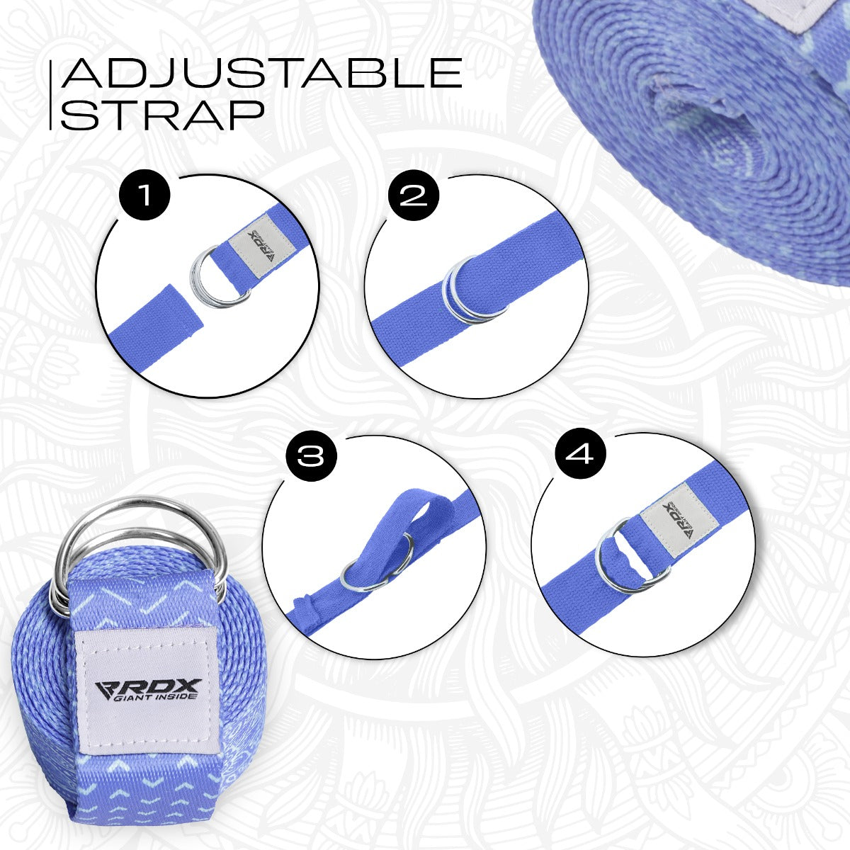 RDX F14 Sangle De Yoga AntidÃƒÆ’Ã‚Â©rapante En Coton Avec Boucle En D En Acier Inoxydable