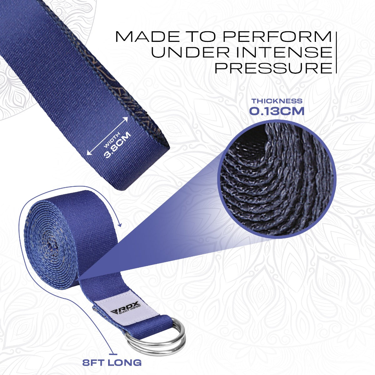 RDX F16 Sangle De Yoga AntidÃƒÂ©rapante En Coton Avec Boucle En D En Acier Inoxydable