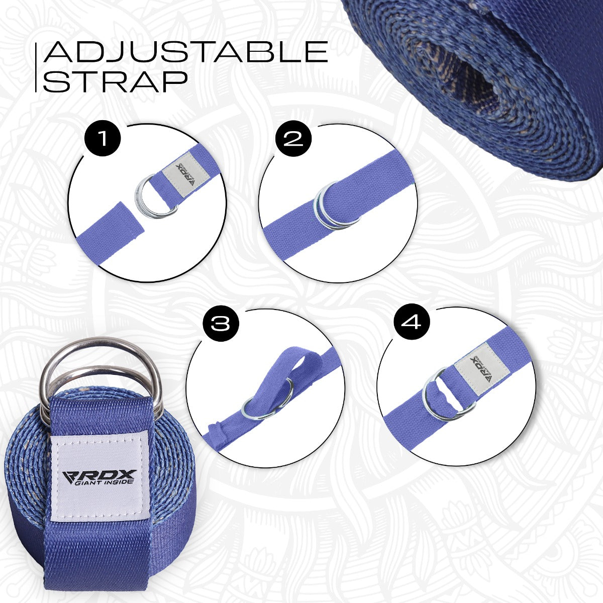 RDX F16 Sangle De Yoga AntidÃƒÂ©rapante En Coton Avec Boucle En D En Acier Inoxydable