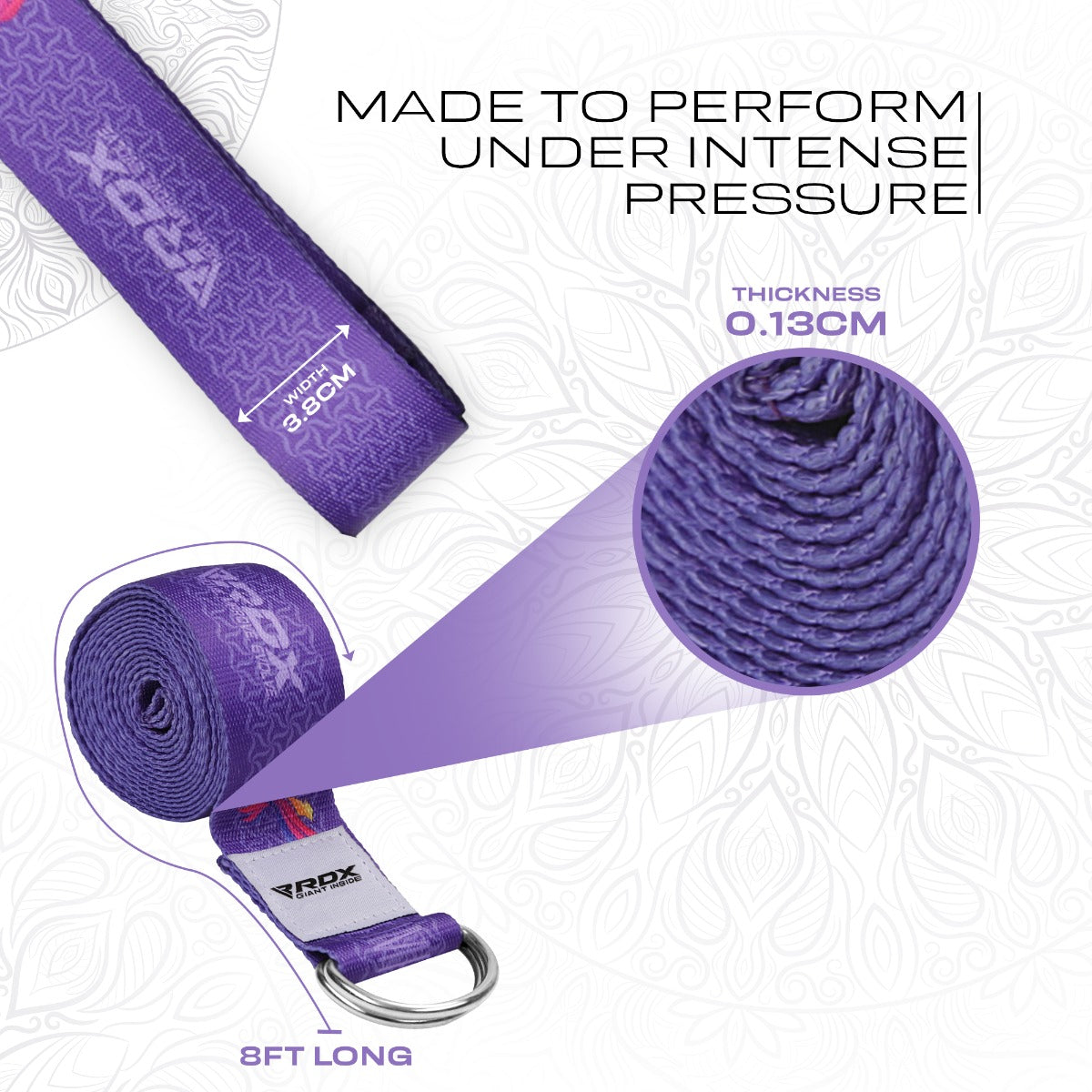 RDX F2 Sangle De Yoga AntidÃƒÂ©rapante En Coton Avec Boucle En D En Acier Inoxydable