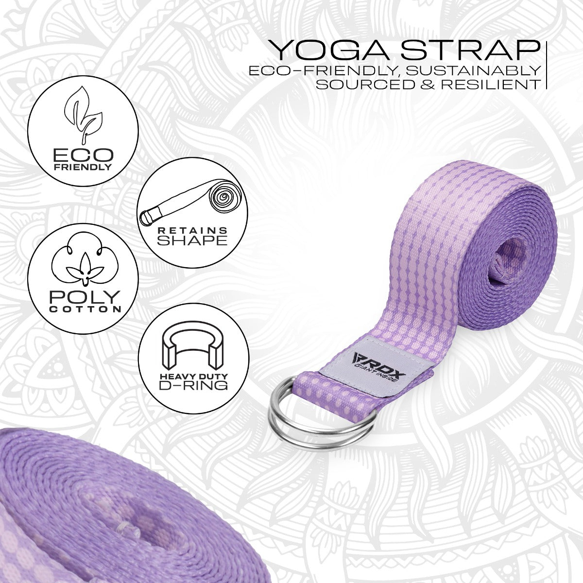 RDX F21 Sangle De Yoga AntidÃƒÂ©rapante En Coton Avec Boucle En D En Acier Inoxydable