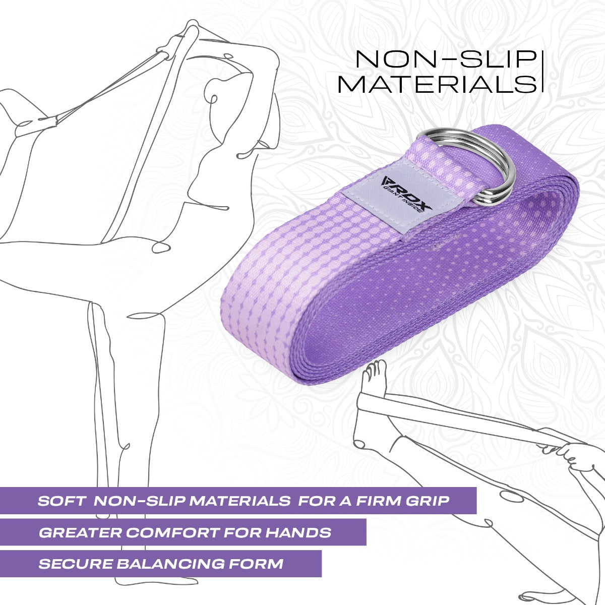 RDX F21 Sangle De Yoga AntidÃƒÂ©rapante En Coton Avec Boucle En D En Acier Inoxydable