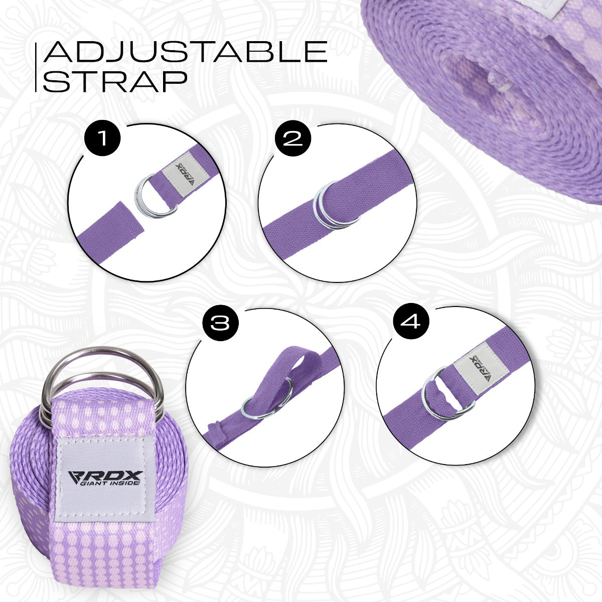RDX F21 Sangle De Yoga AntidÃƒÂ©rapante En Coton Avec Boucle En D En Acier Inoxydable
