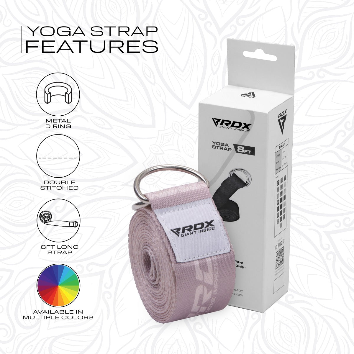 RDX F22  Correa De Yoga De AlgodÃƒÂ³n Antideslizante Con Hebilla De Anillas D Inoxidables
