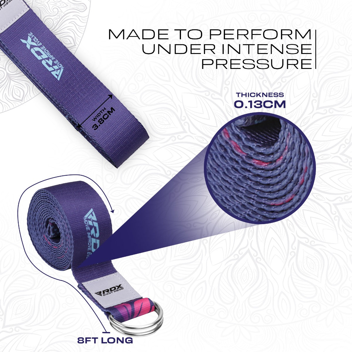 RDX F6 Sangle De Yoga AntidÃƒÂ©rapante En Coton Avec Boucle En D En Acier Inoxydable