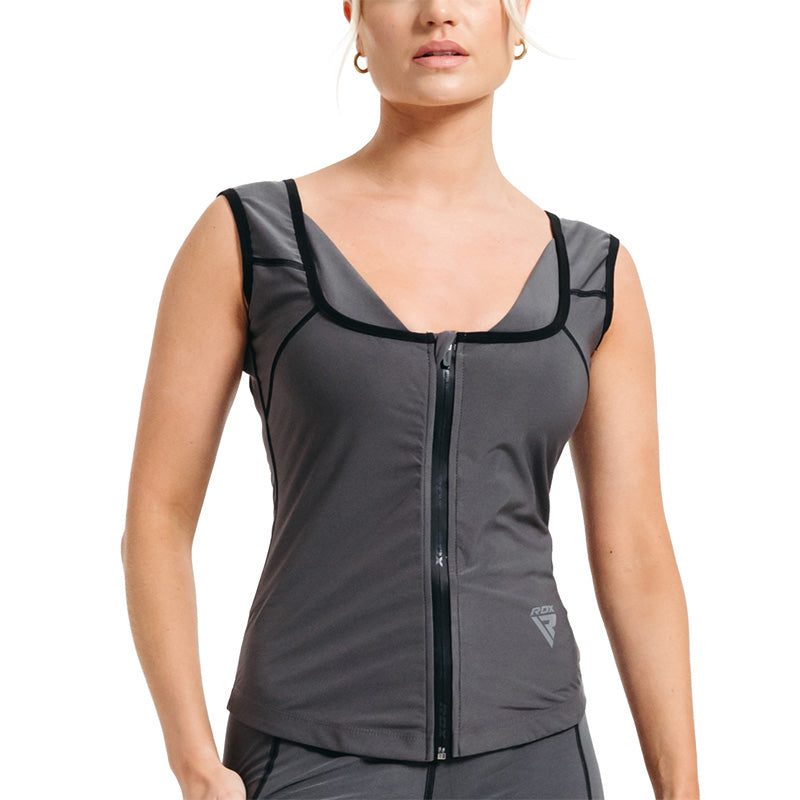 Colete de treino feminino RDX W2 com fecho de correr, com certificação REACH OEKO-TEX 100