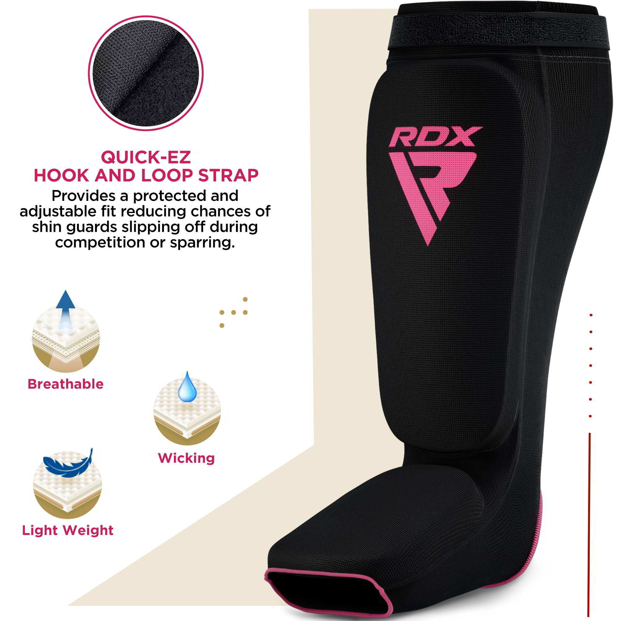 RDX SIB Shin Instep Guard OEKO-TEXÂ® Standard 100 certified#color_pink