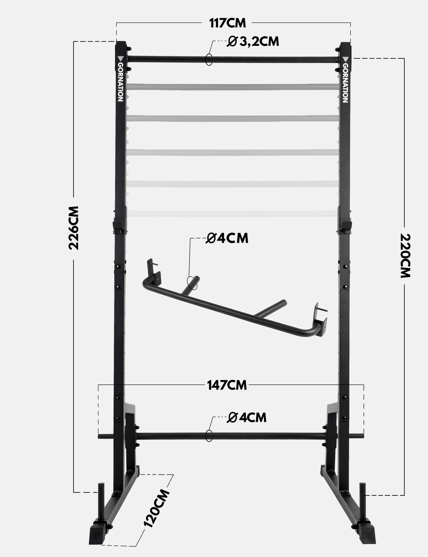 Premium Pull Up Station - mit Dip-Ständer - Innenbereich