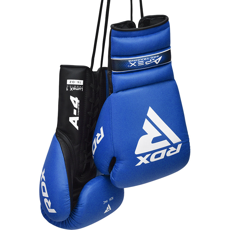 RDX APEX Lace up Training/Sparring Boxing Gloves #color_blue