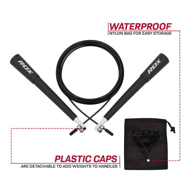 RDX C8 Adjustable Skipping Rope#color_black