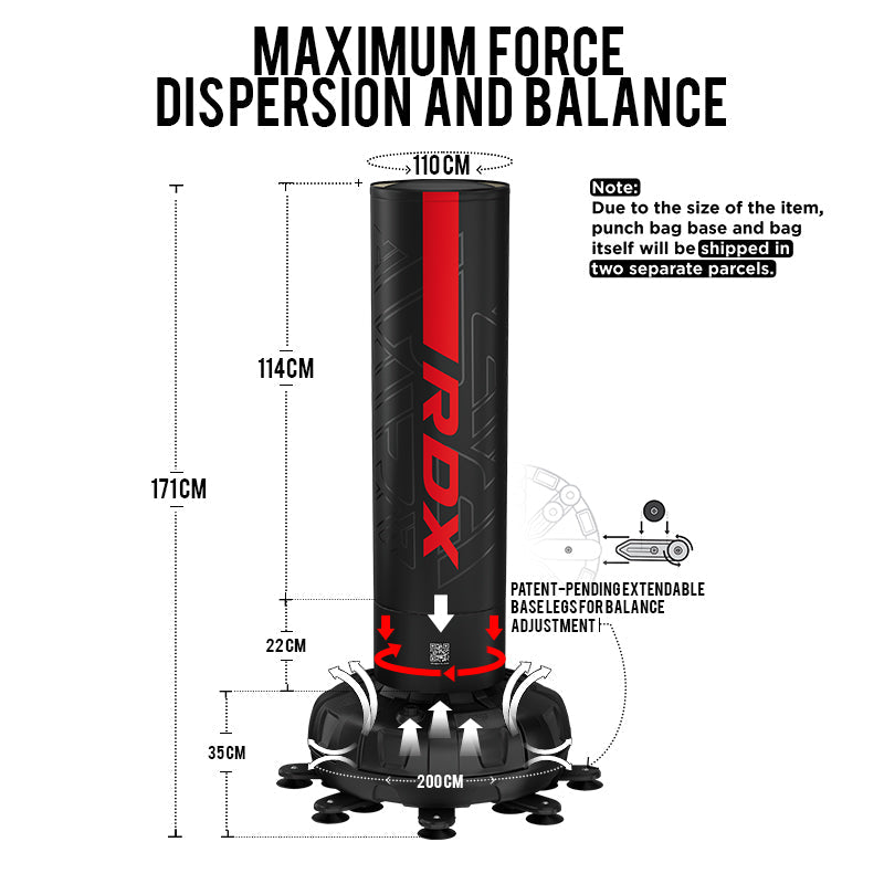 RDX F6 KARA 5-ft Free-standing Punching Bag#color_red