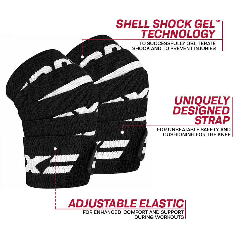 RDX K2 Compression Knee Wraps#color_black