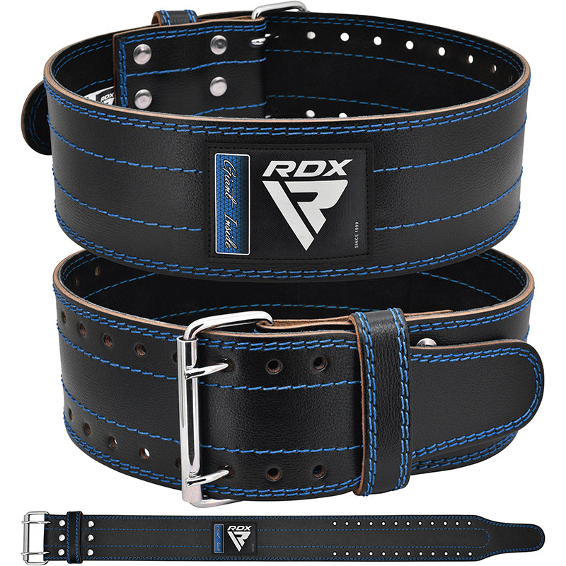 RDX RD1 4Ã¢â‚¬Â�  Powerlifting Leather Gym Belt#color_blue