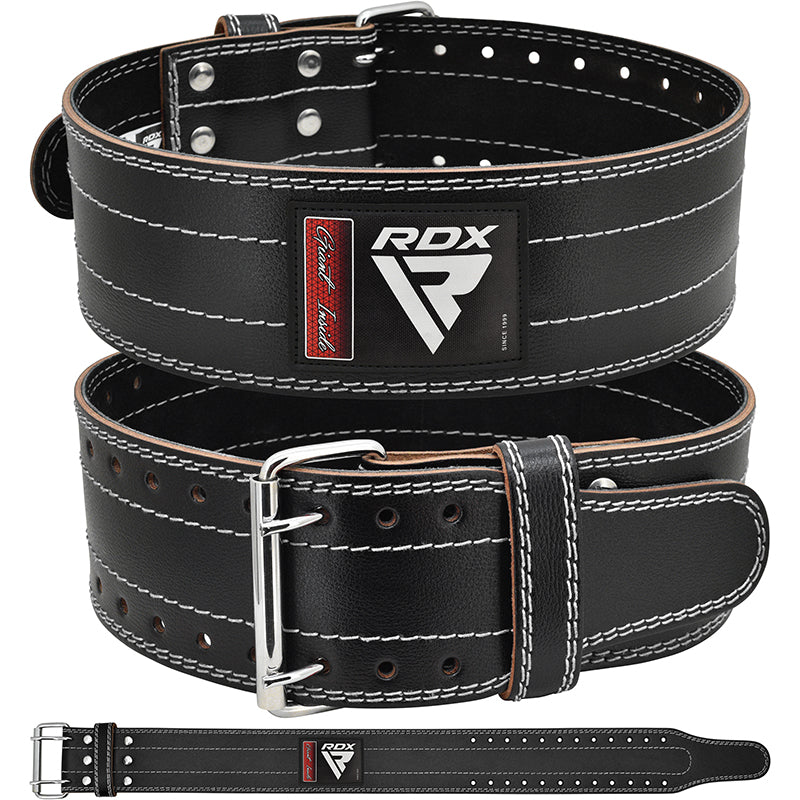 RDX RD1 4Ã¢â‚¬Â�  Powerlifting Leather Gym Belt#color_white