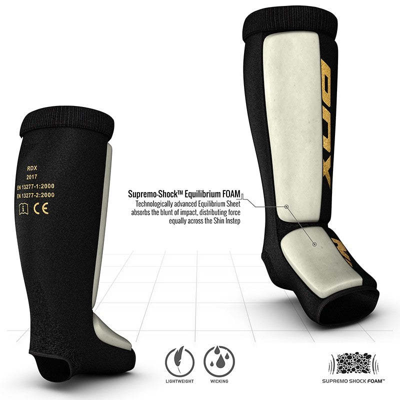RDX SI MMA Gel Padded Lightweight Shin Instep Guard OEKO-TEXÃ‚Â®Ã‚Â Standard 100 certified#color_black