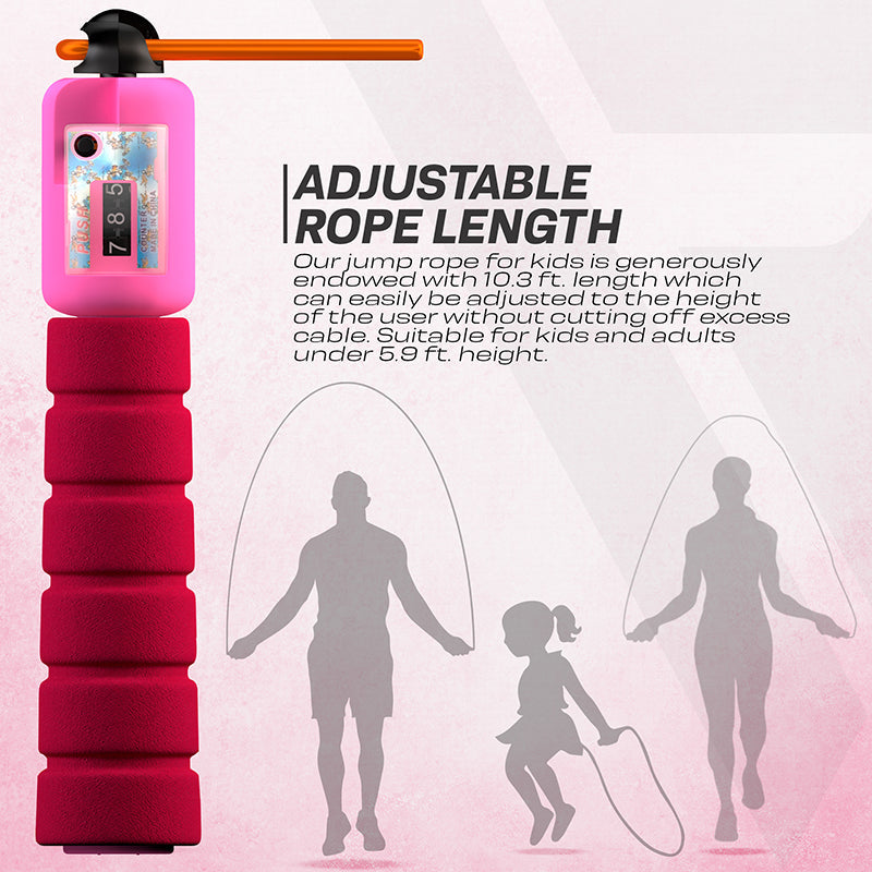 RDX FP Kids Adjustable Skipping Rope with Counter#color_red