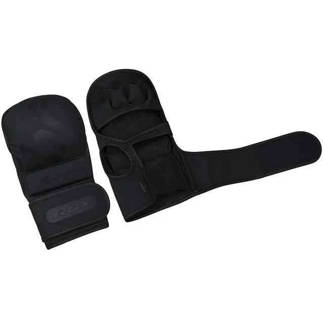 Luvas de MMA híbridas RDX T15 Noir com excelente proteção para os nós dos dedos Plus