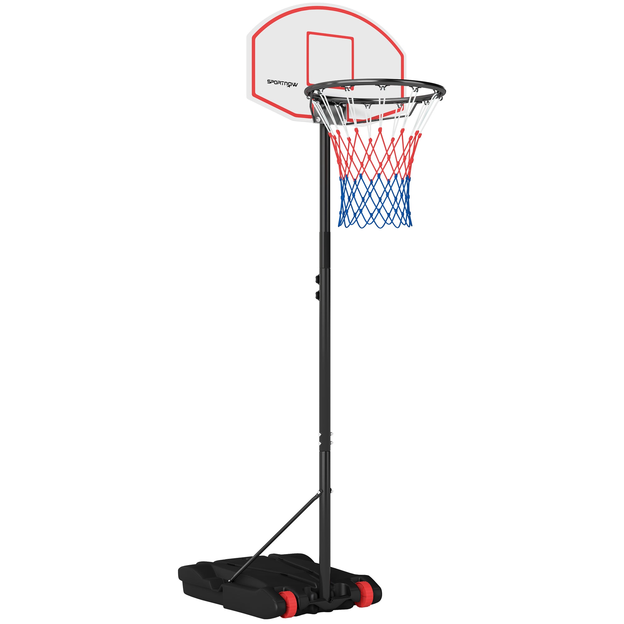 Outdoor Basketball Hoop with Adjustable Dartboard Target 210-247 cm Wheels Refillable Base Black